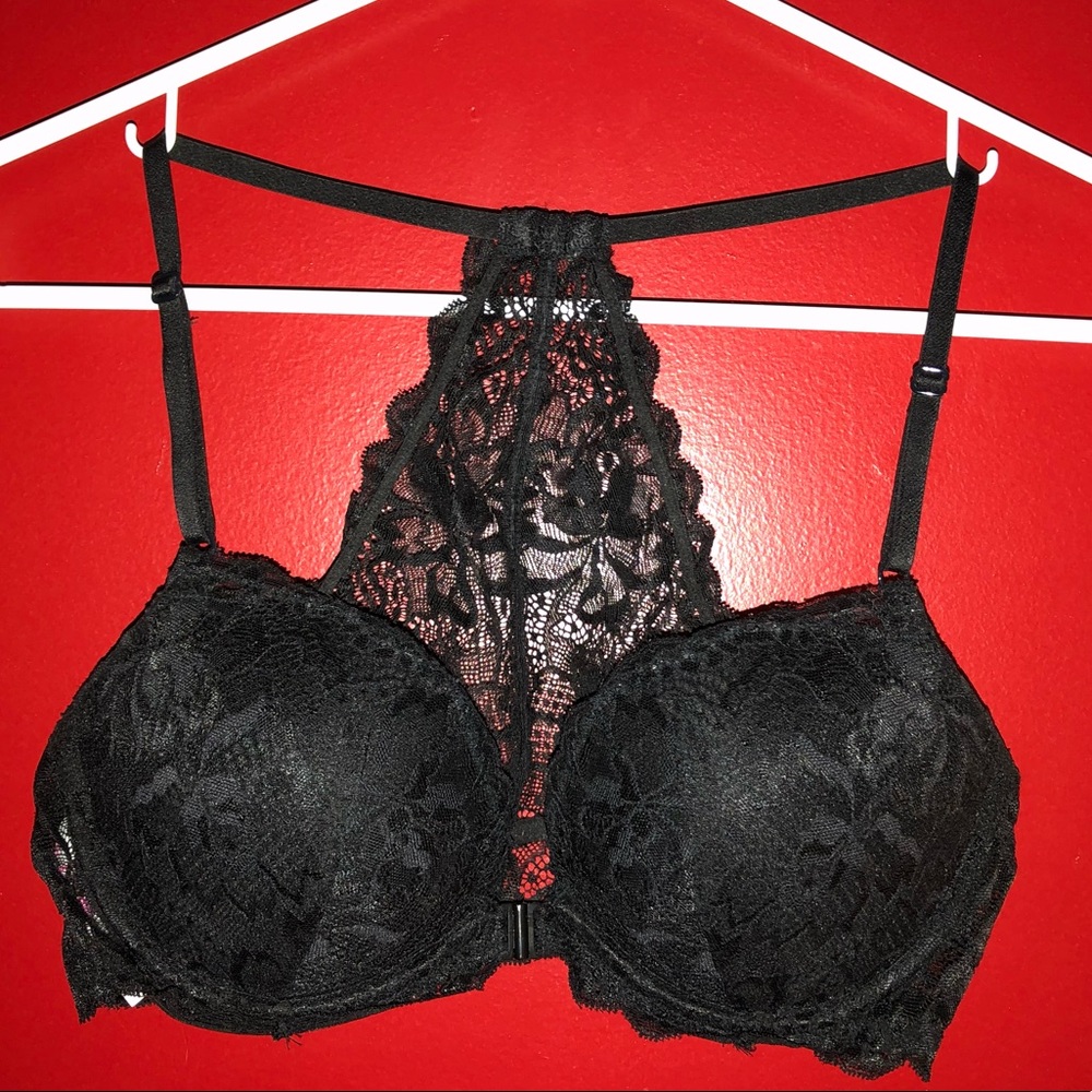 Black lace VS push up bra